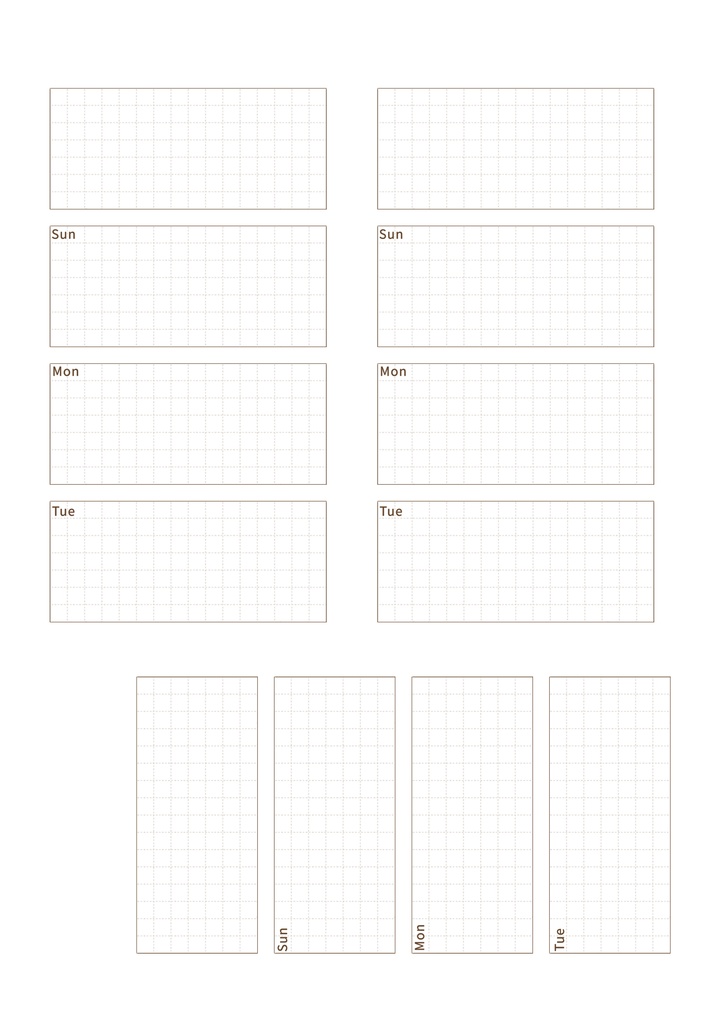 【システム手帳】バイブル 日付フリー ホリゾンタルスケジュール