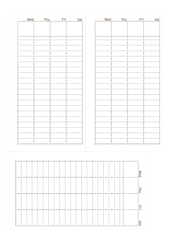 【システム手帳】バイブル 日付フリー バーチカルスケジュール