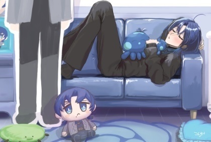 【ごんすけ】青くん ポストカード:眠り【非公式】