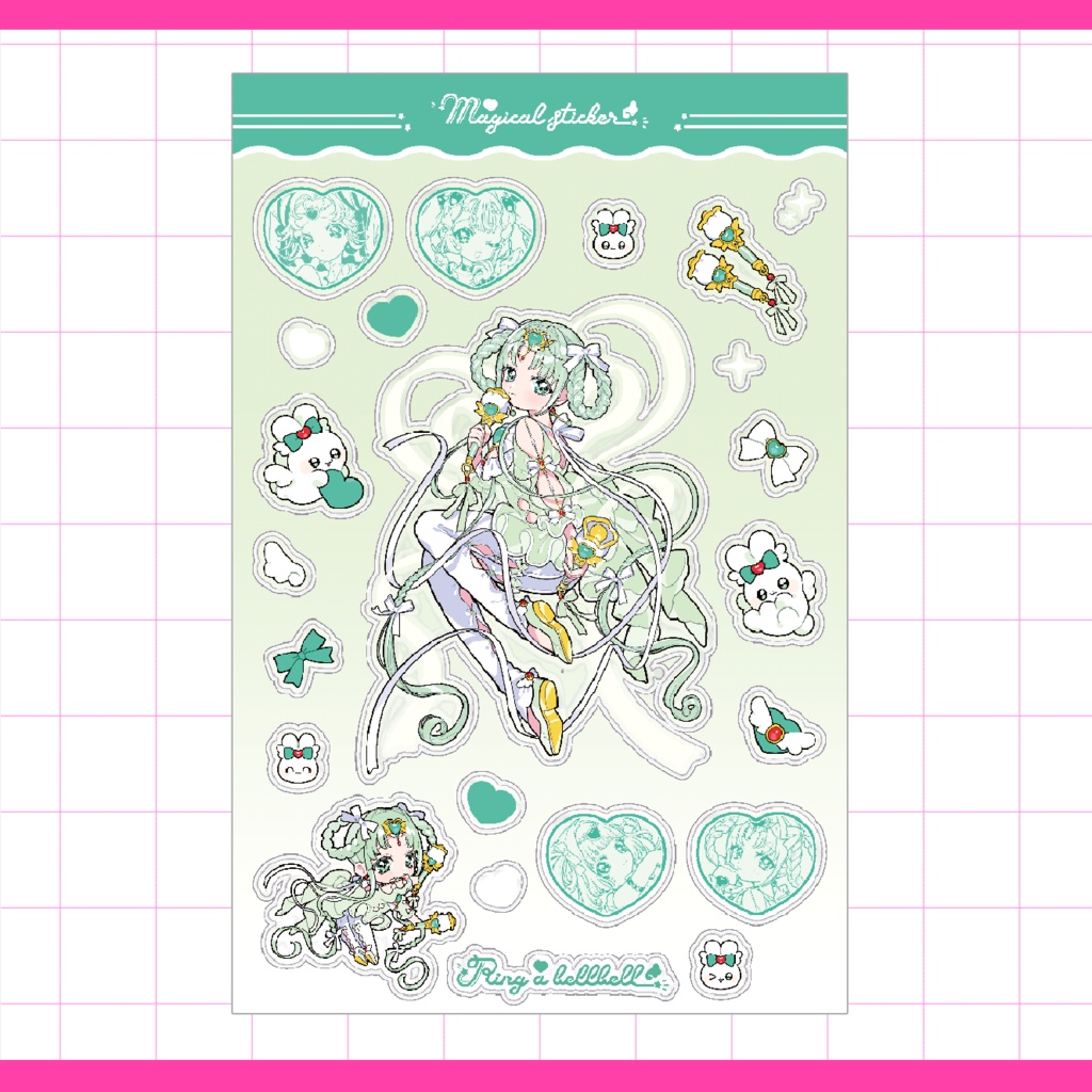 ぷっくりクリア♡魔法少女シール