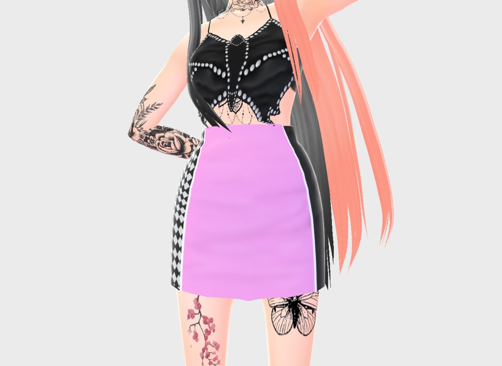 Pink Checkered Skirt