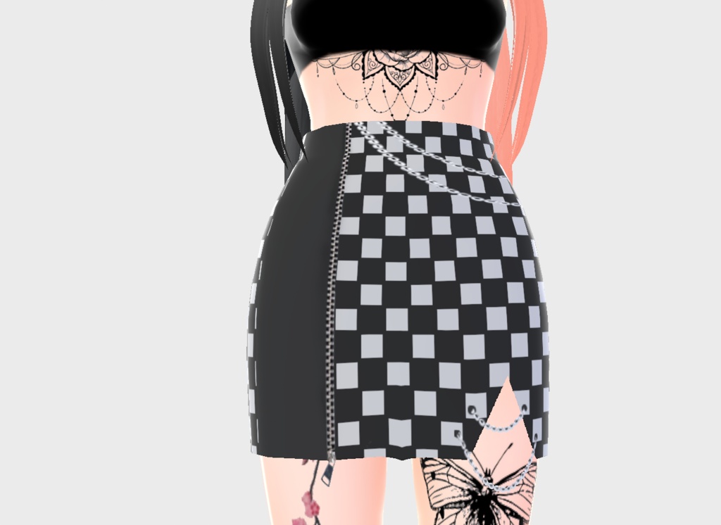 Black and White Checkered Skirt