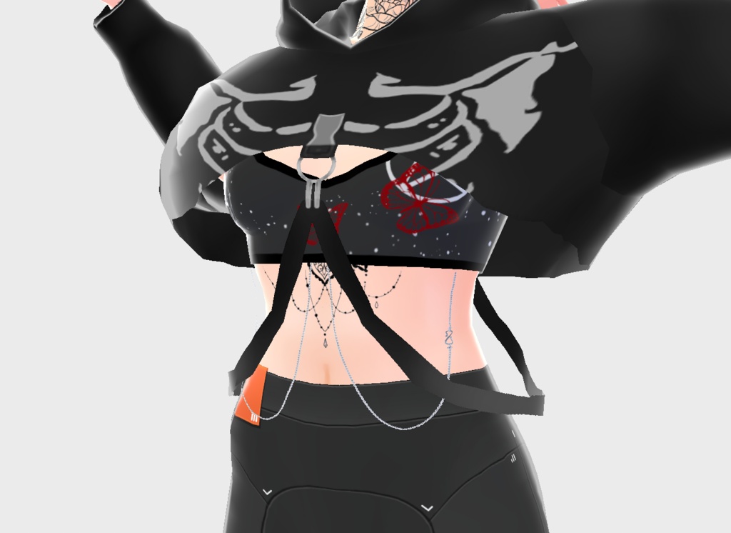 Skeleton Crop Hoodie