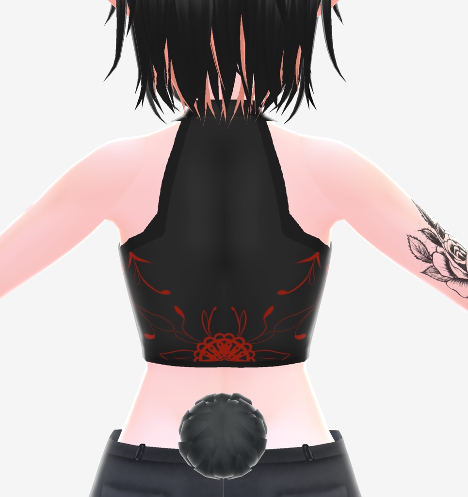 Black and Red Bow Top