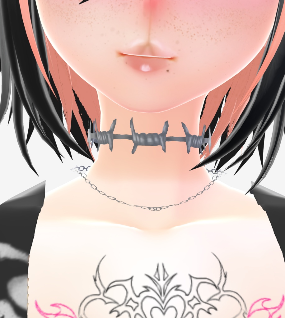 Skeleton Dress W/ Wire Necklace