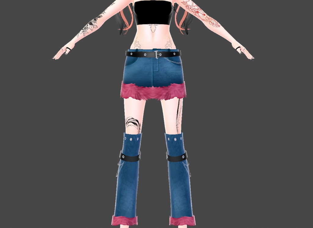 Feather Skirt With Leg Warmers