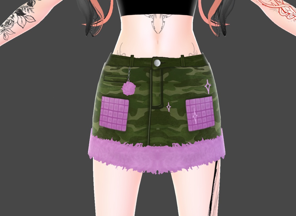 Pink and Camo Skirt