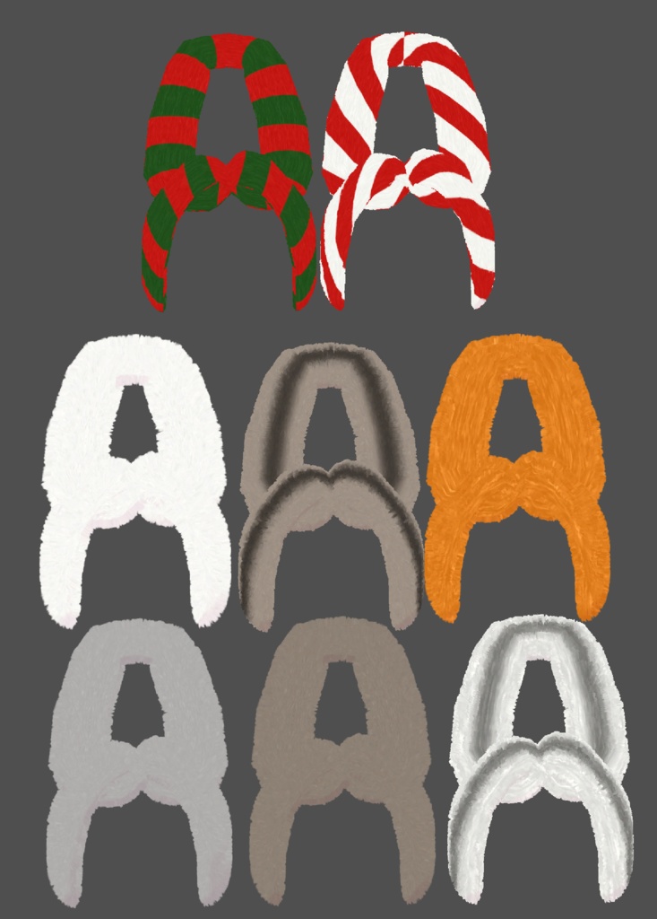 【VRC向け小物】ふわもこマフラー・着物用ファーショール