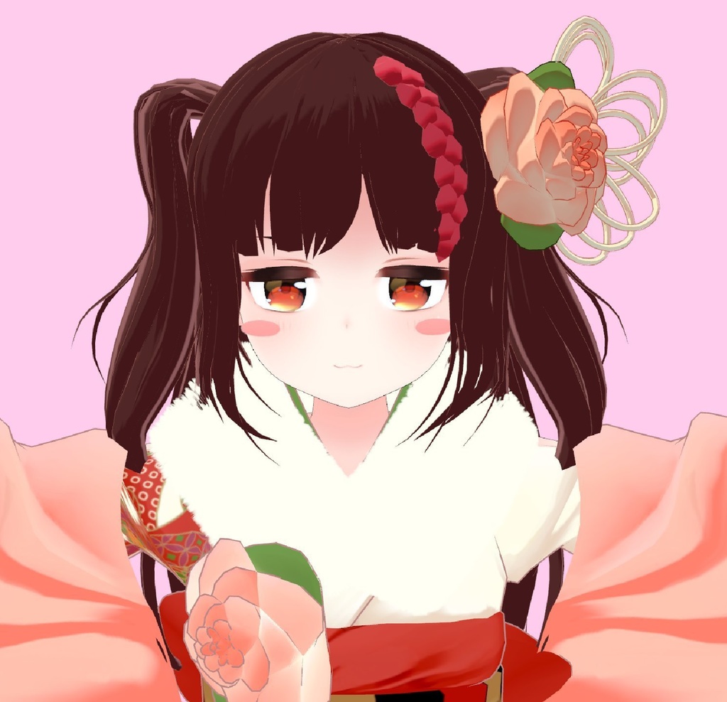 【VRC向け小物】ふわもこマフラー・着物用ファーショール