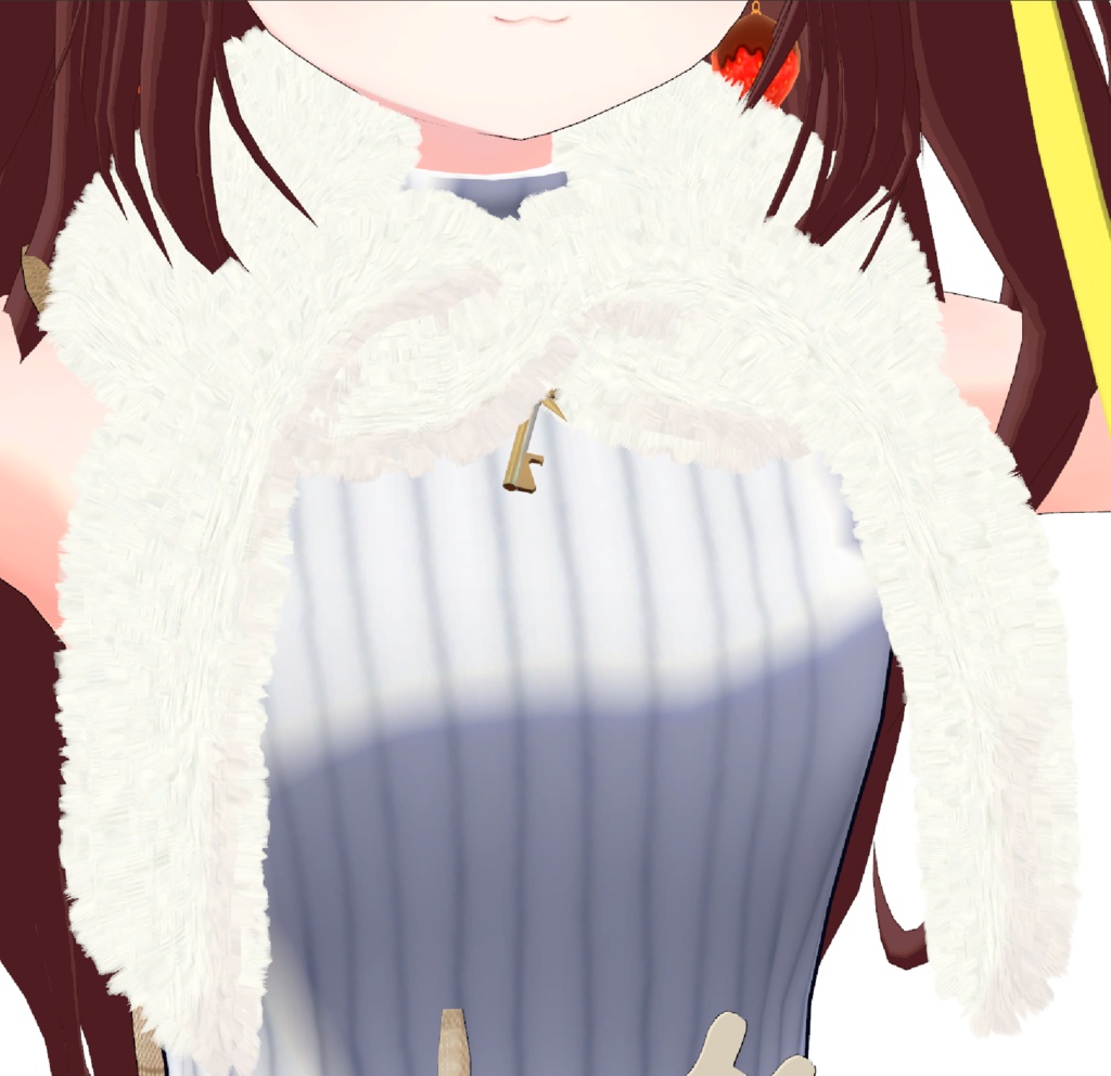 【VRC向け小物】ふわもこマフラー・着物用ファーショール