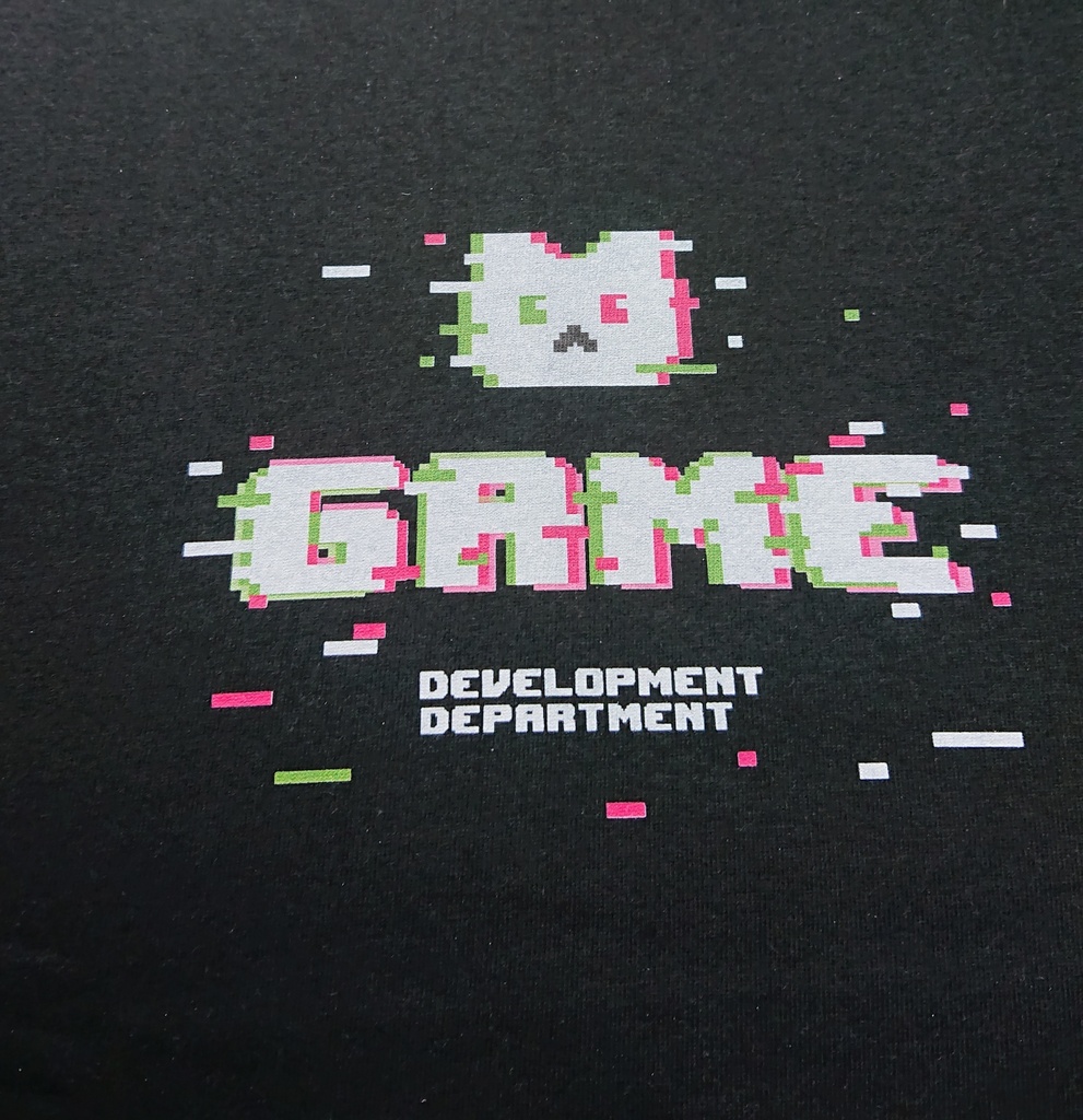 ブルアカ ゲーム部Tシャツグリッチ加工風(黒)