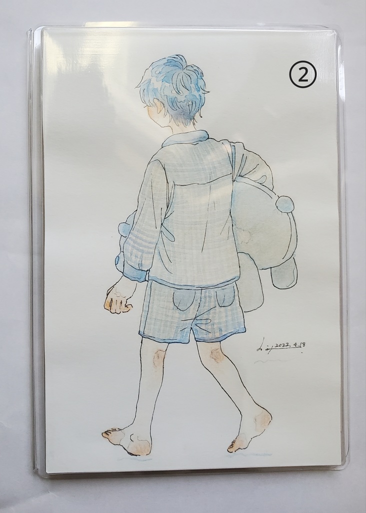 チェックのパジャマ(ドローイング)
