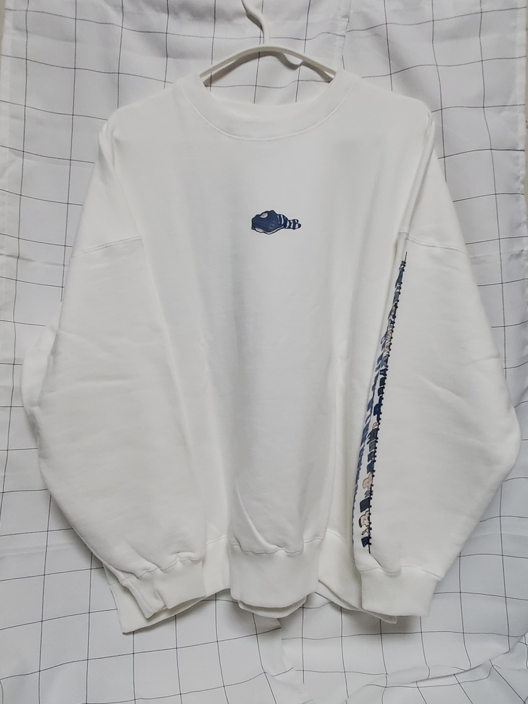 洗濯物プリントトレーナー(ビックシルエットトレーナー)ポストカード、パンダステッカー付き