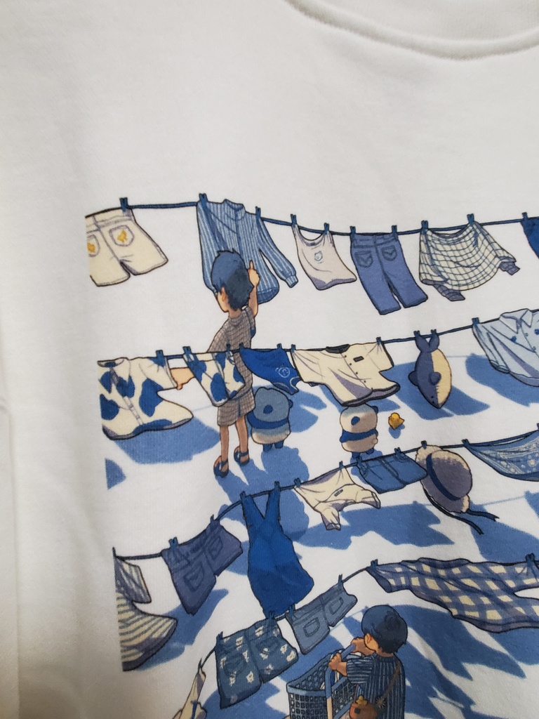 洗濯物プリントトレーナー(ビックシルエットトレーナー)ポストカード、パンダステッカー付き