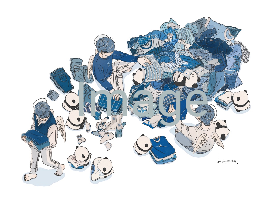 午後２時　イラストカード