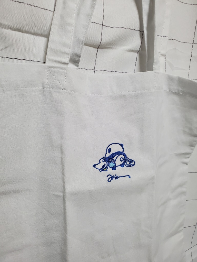 パンダワンポイント刺繍トートバッグ