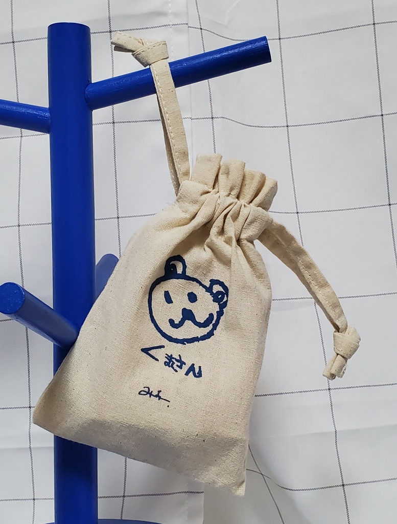 お絵かき帳にいたくまさん巾着(お手製ステッカー付き)