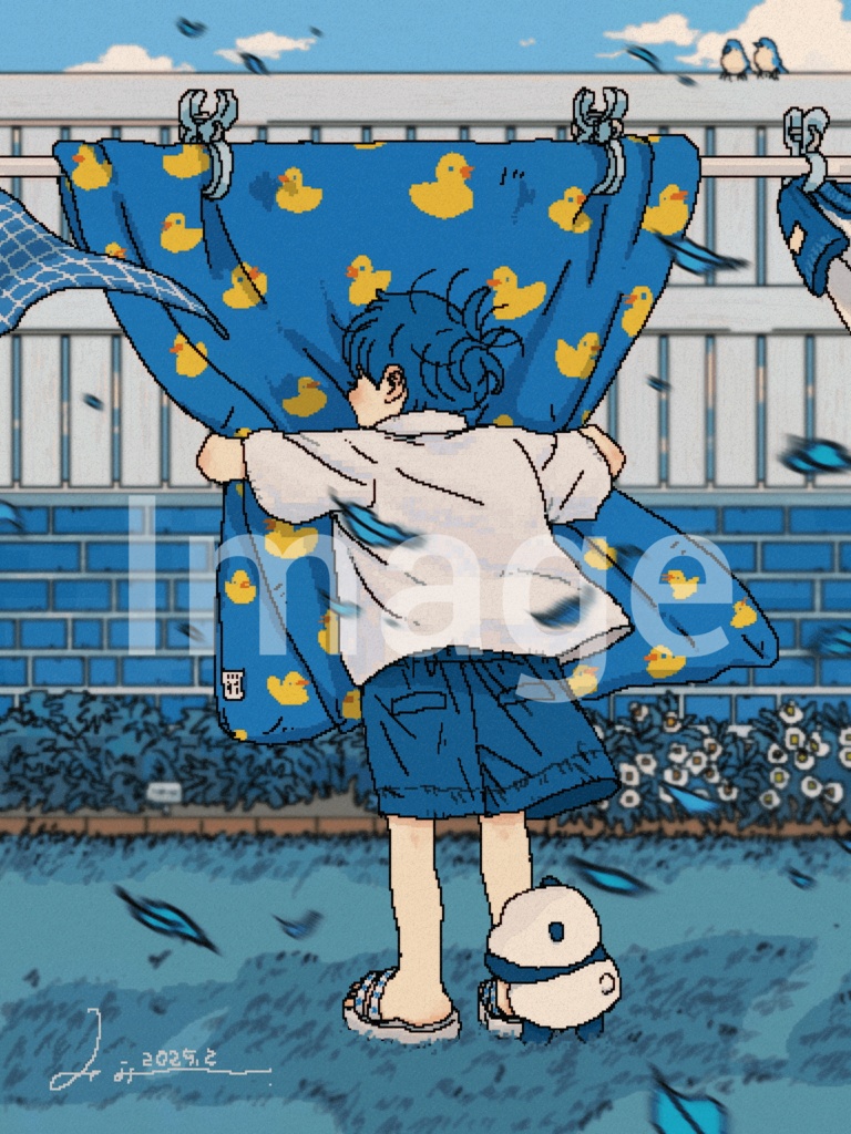 青嵐にちょっとおどろいて　イラストカード
