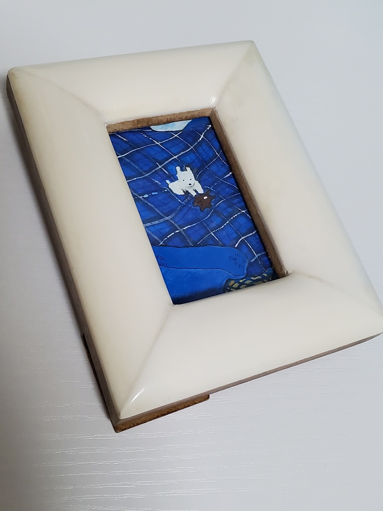 そこが落ち着くの？(額入りミニ原画)