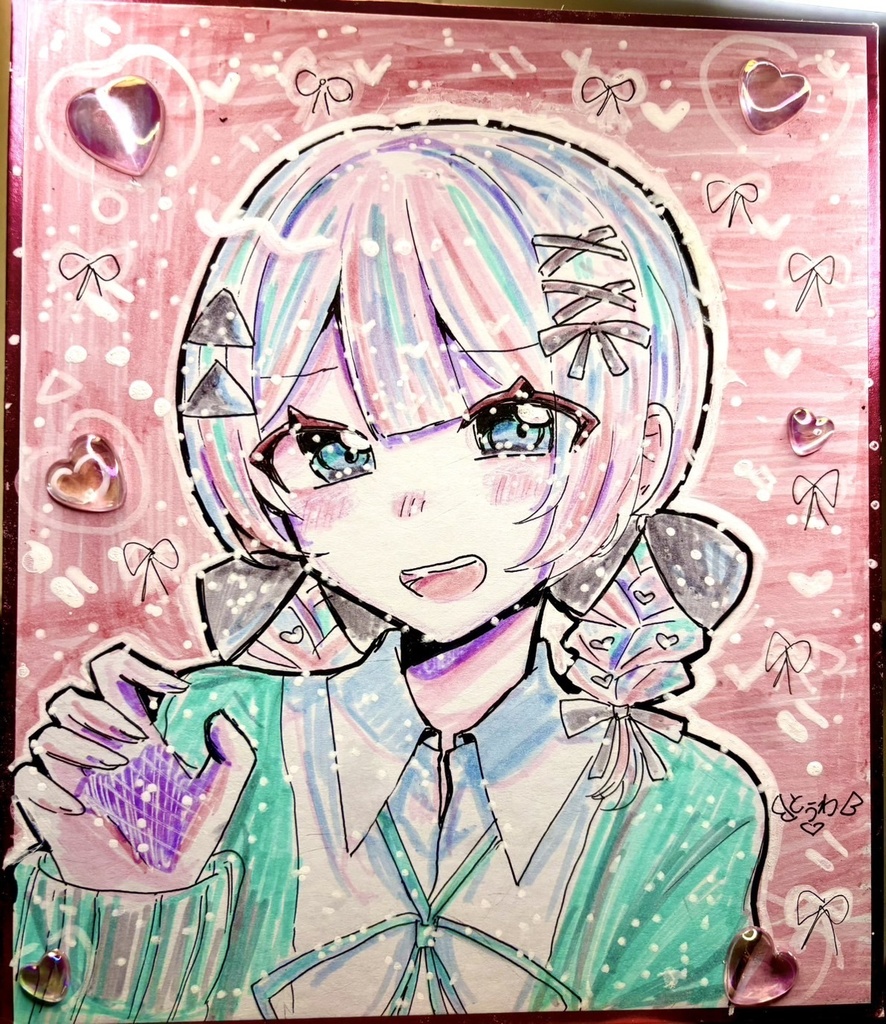 【色紙イラスト】女の子　彩月透羽