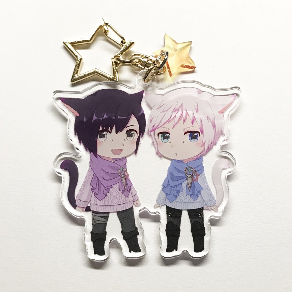 仲良しミコッテ♂アクリルキーホルダー