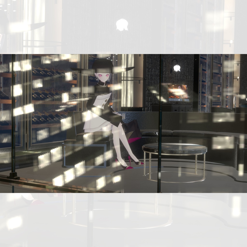 【10アバター対応】24AW 異素材&カラーブロッキング★美人顔パンプス【VRC想定衣装】