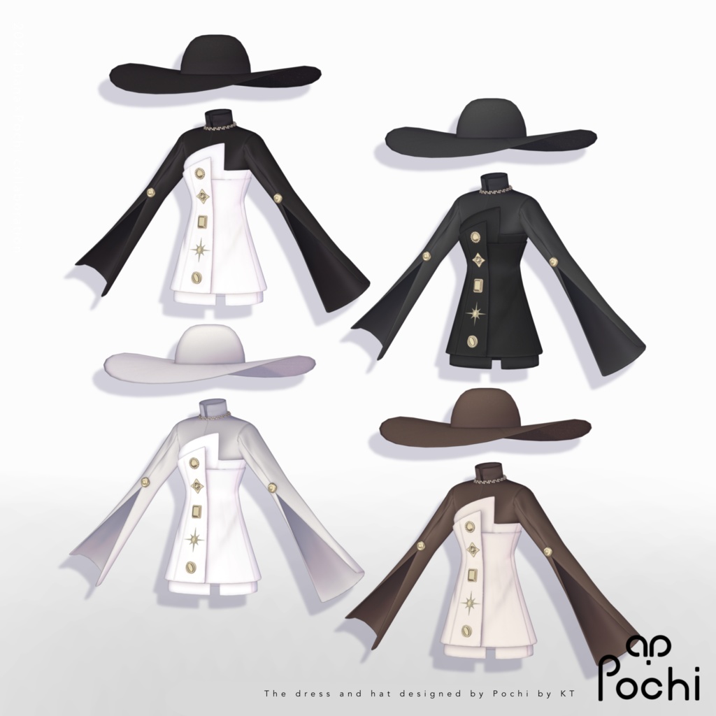 【10アバター対応】24AW 異素材&カラーブロッキング★美人顔パンプス【VRC想定衣装】