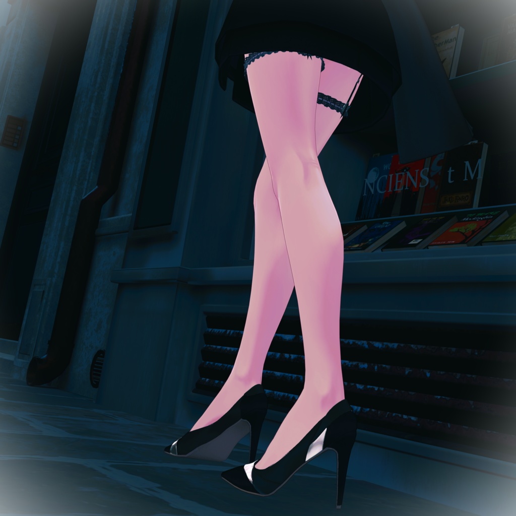 【10アバター対応】24AW 異素材&カラーブロッキング★美人顔パンプス【VRC想定衣装】