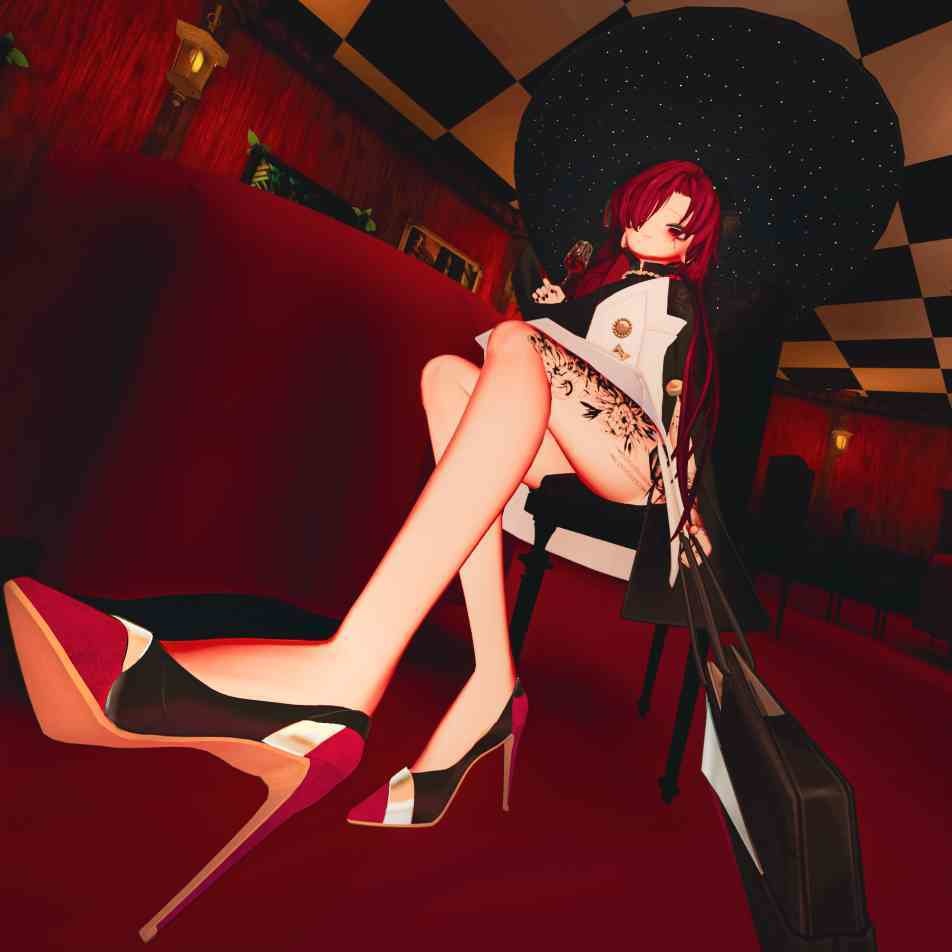 【10アバター対応】24AW 異素材&カラーブロッキング★美人顔パンプス【VRC想定衣装】