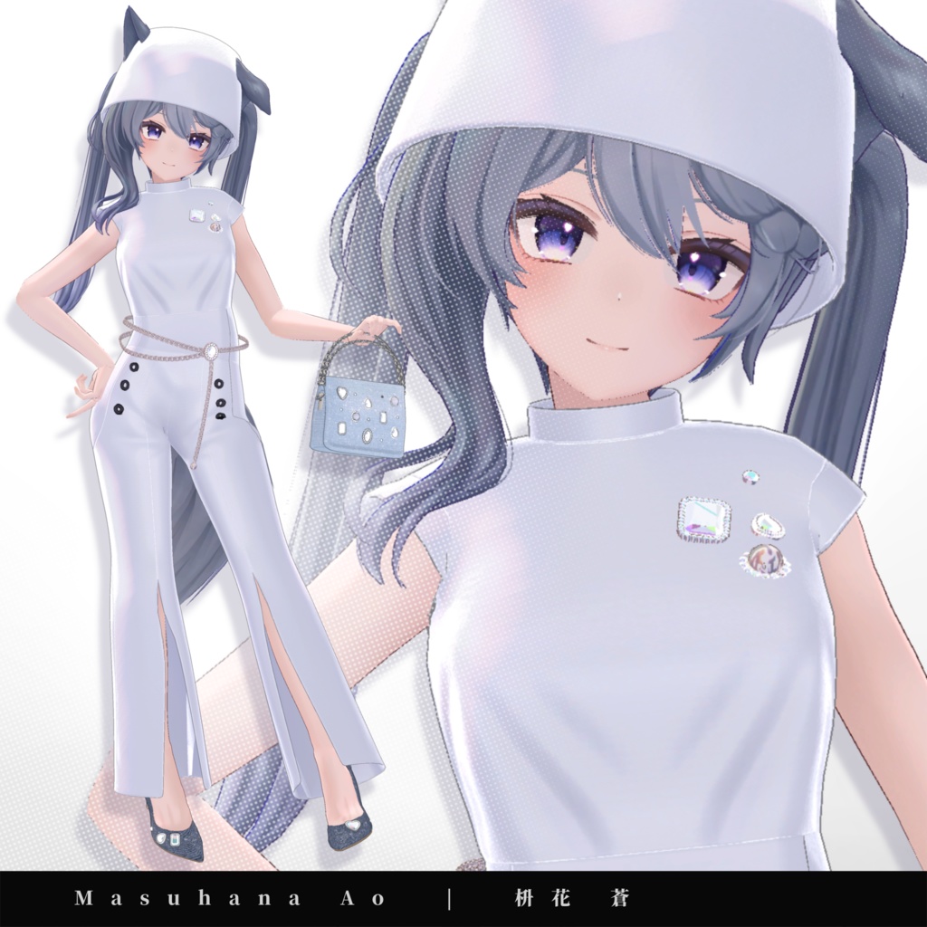 【15アバター対応】キラキラ大粒ビジューつき☆華やか魅せパンプス【VRC想定衣装】