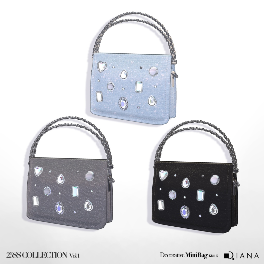 【15アバター対応】キラキラ大粒ビジューつき☆華やか魅せパンプス【VRC想定衣装】