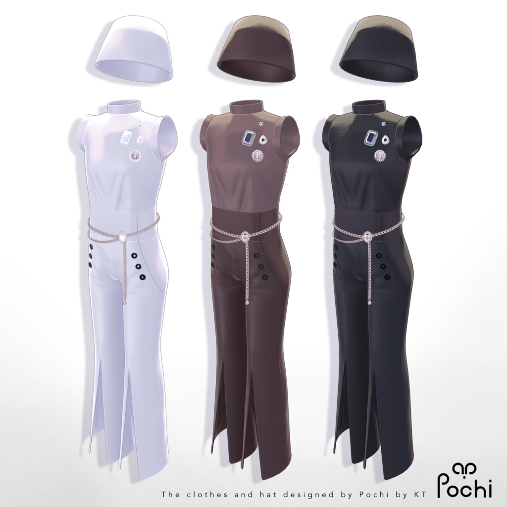 【15アバター対応】キラキラ大粒ビジューつき☆華やか魅せパンプス【VRC想定衣装】