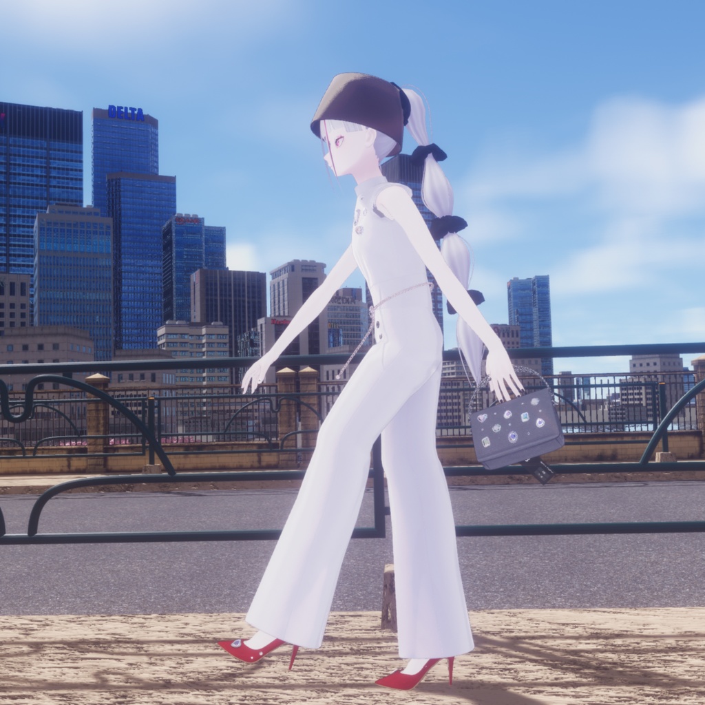 【15アバター対応】キラキラ大粒ビジューつき☆華やか魅せパンプス【VRC想定衣装】