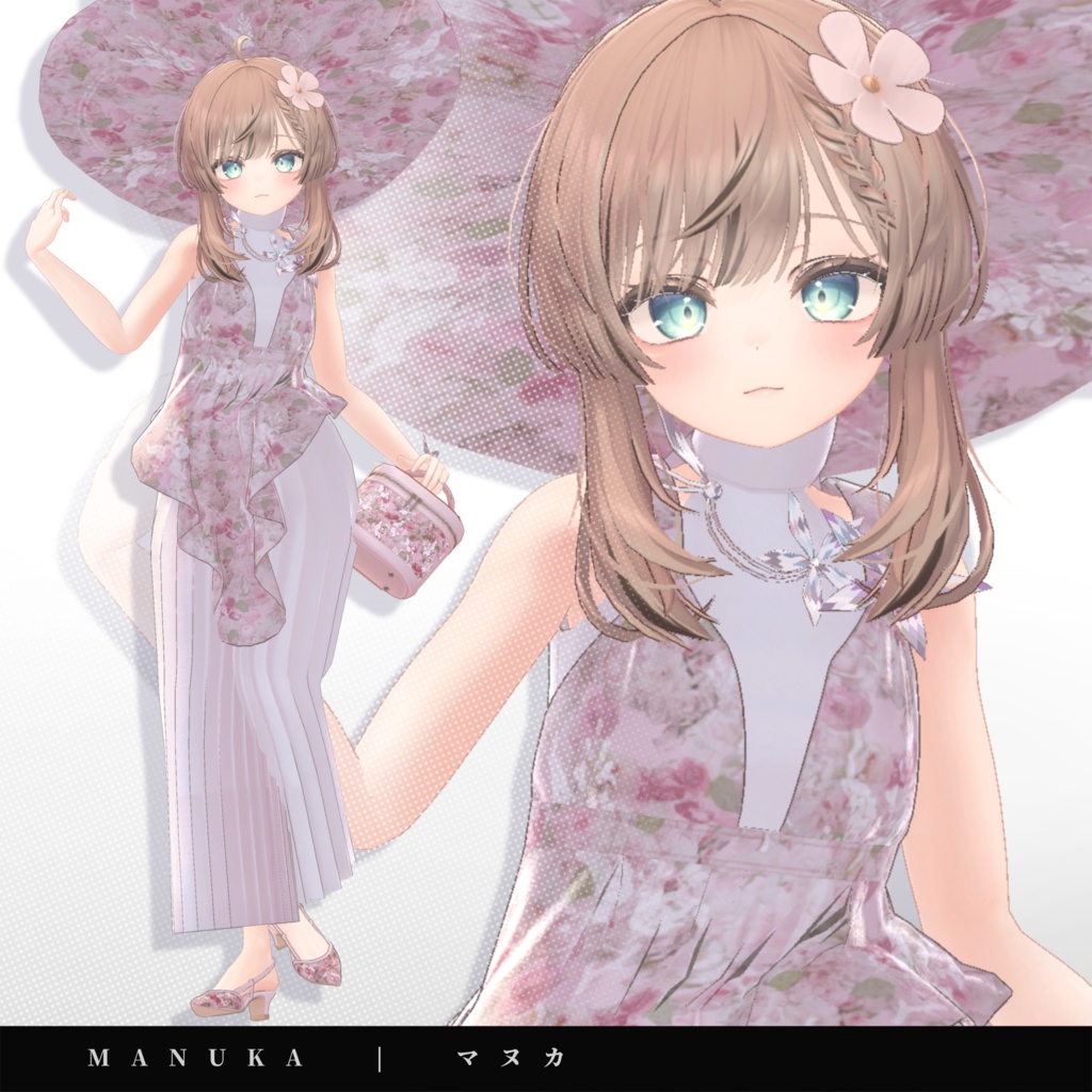 【15アバター対応】ブーケコレクション☆バックストラップシューズ【VRC想定衣装】