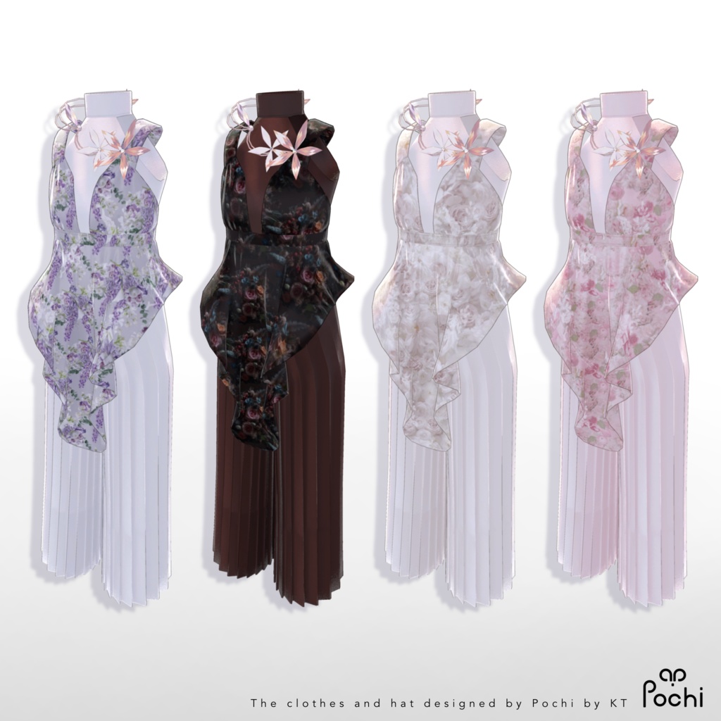 【15アバター対応】ブーケコレクション☆バックストラップシューズ【VRC想定衣装】