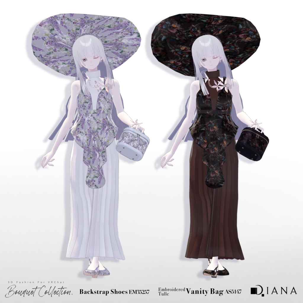 【15アバター対応】ブーケコレクション☆バックストラップシューズ【VRC想定衣装】