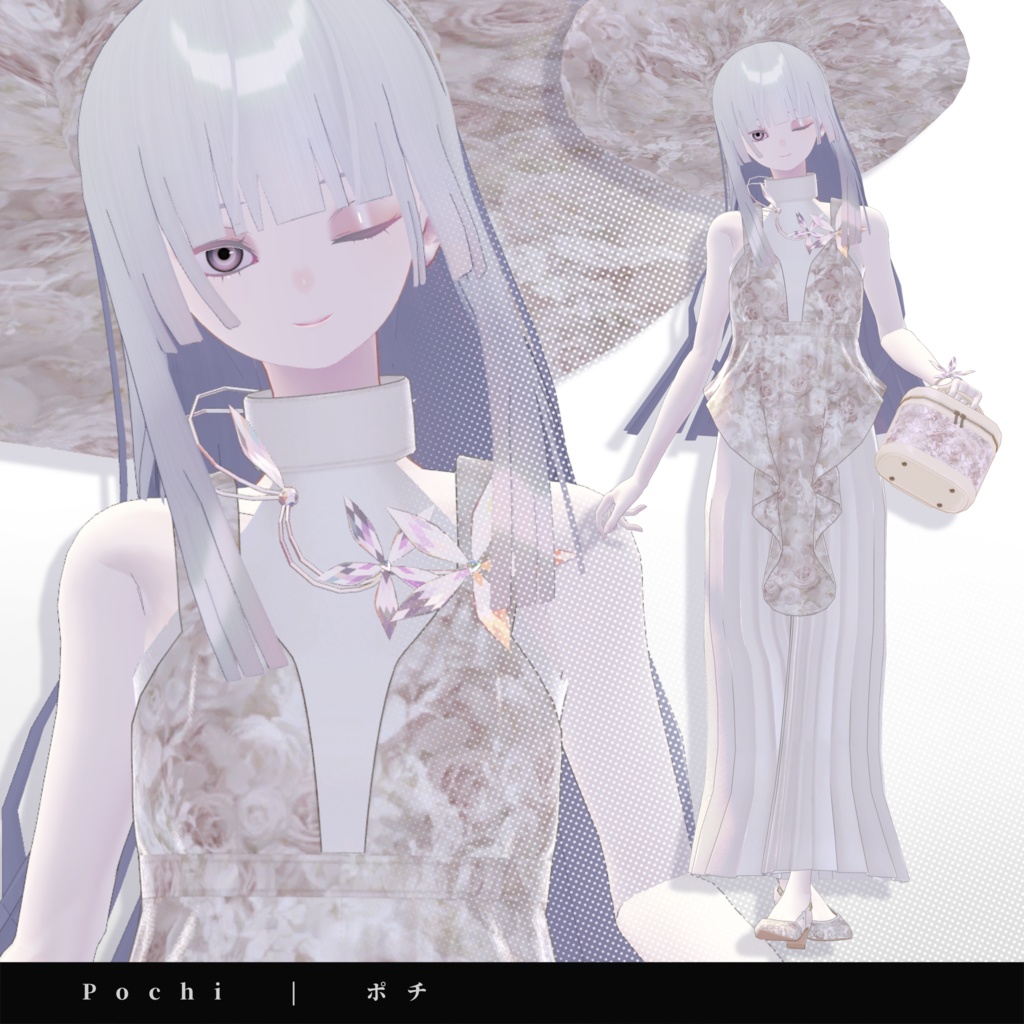 【15アバター対応】ブーケコレクション☆バックストラップシューズ【VRC想定衣装】