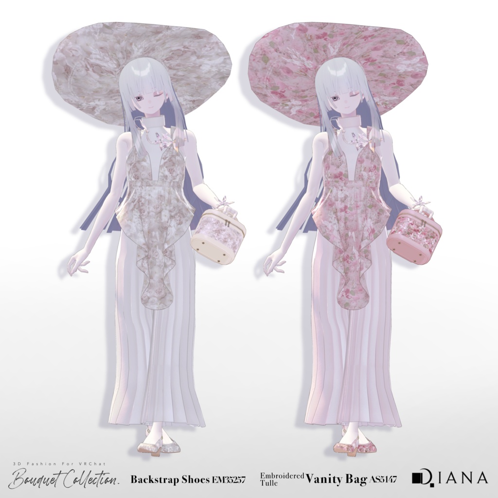 【15アバター対応】ブーケコレクション☆バックストラップシューズ【VRC想定衣装】