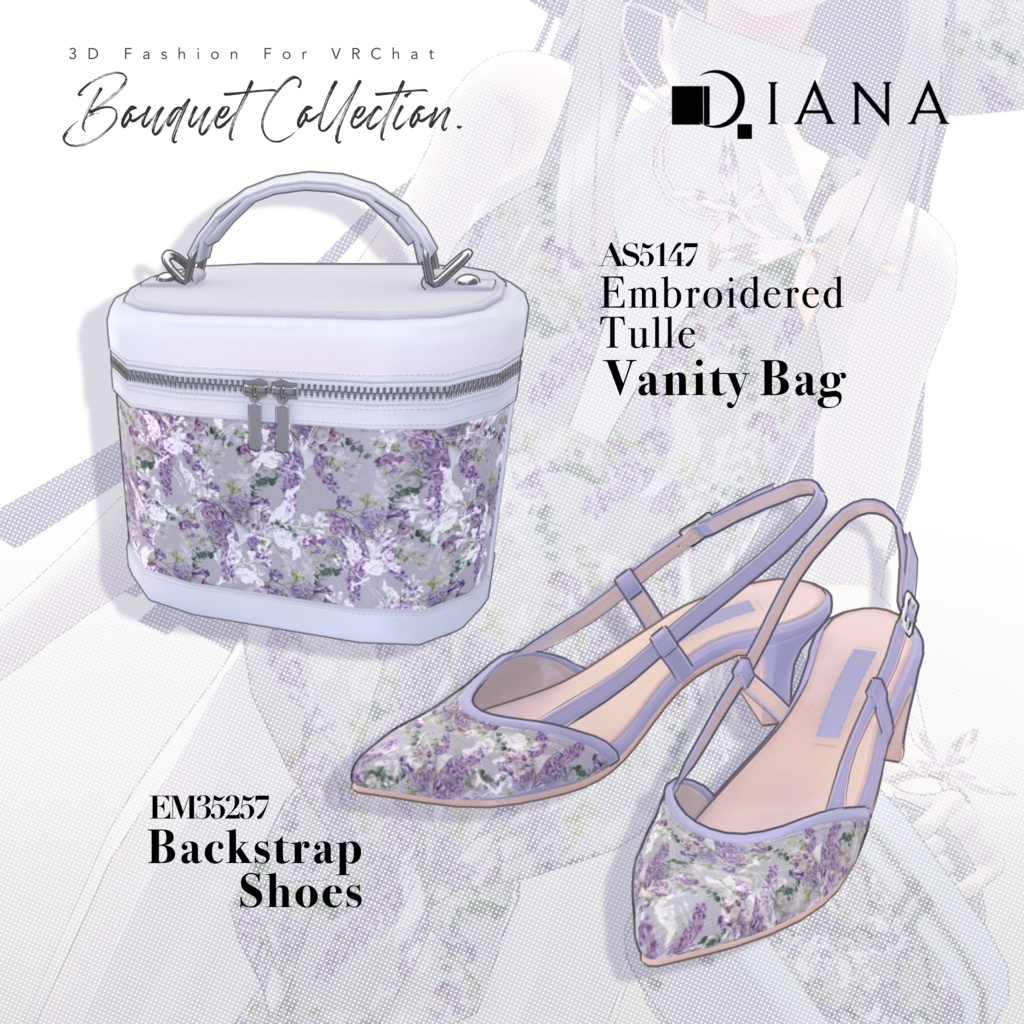 【15アバター対応】ブーケコレクション☆バックストラップシューズ【VRC想定衣装】