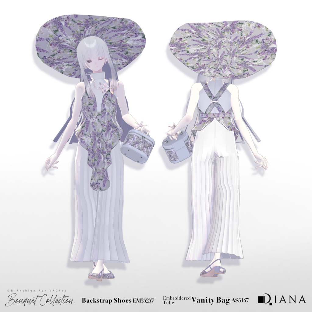 【15アバター対応】ブーケコレクション☆バックストラップシューズ【VRC想定衣装】