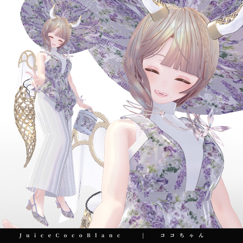 【15アバター対応】ブーケコレクション☆バックストラップシューズ【VRC想定衣装】