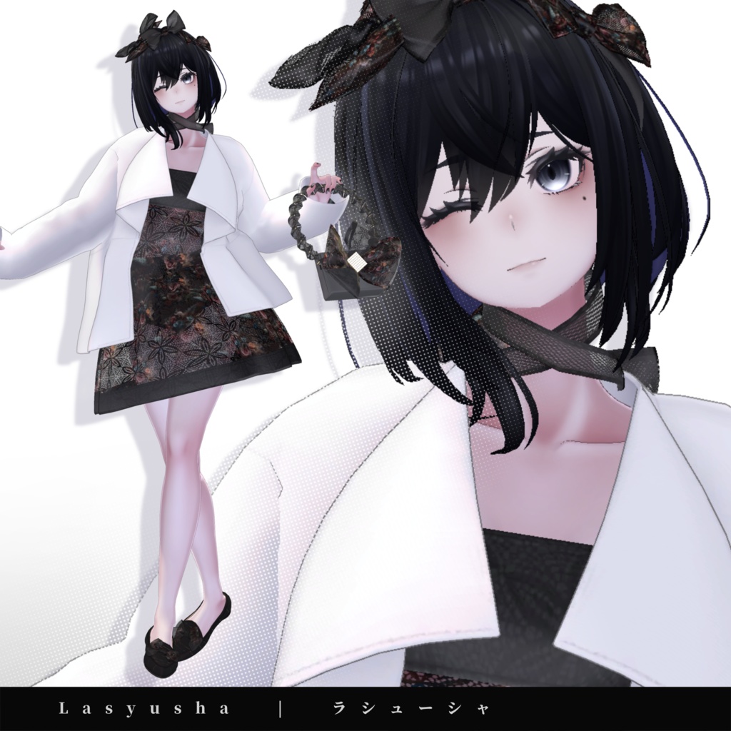 【15アバター対応】ブーケコレクション☆ふんわりリボンローファー【VRC想定衣装】