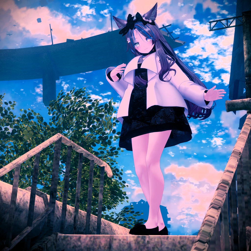 【15アバター対応】ブーケコレクション☆ふんわりリボンローファー【VRC想定衣装】