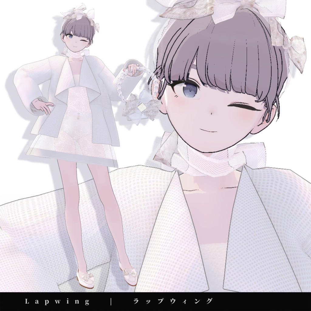 【15アバター対応】ブーケコレクション☆ふんわりリボンローファー【VRC想定衣装】