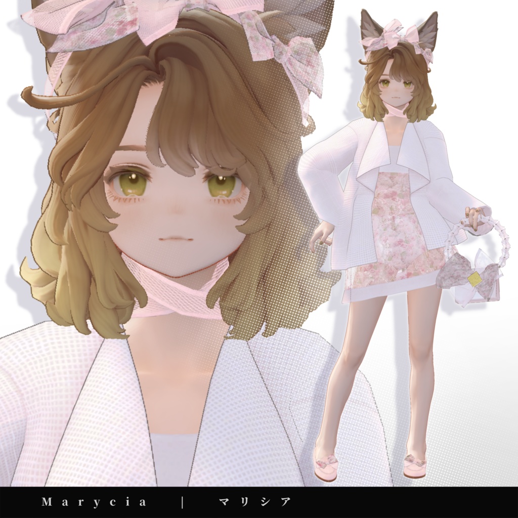 【15アバター対応】ブーケコレクション☆ふんわりリボンローファー【VRC想定衣装】