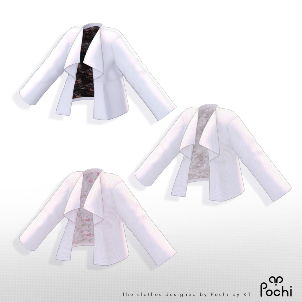 【15アバター対応】ブーケコレクション☆ふんわりリボンローファー【VRC想定衣装】