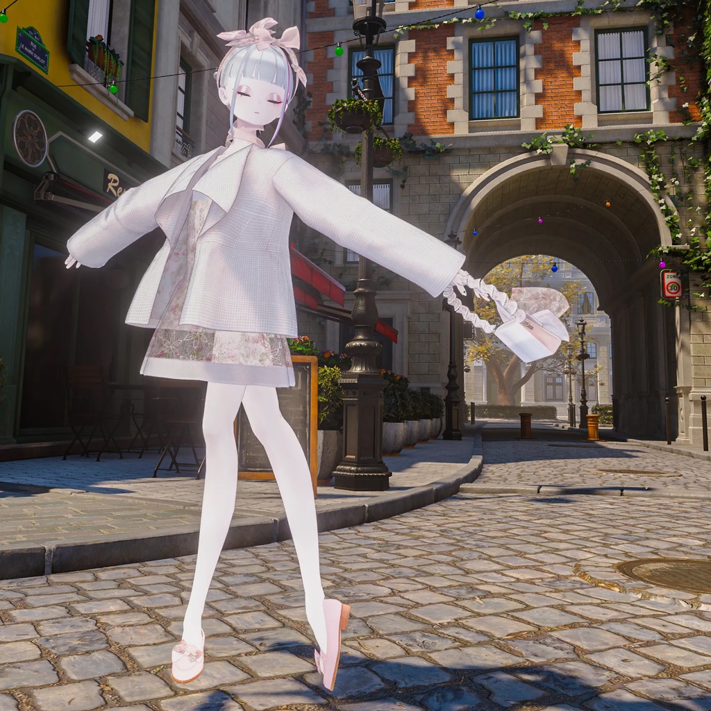 【15アバター対応】ブーケコレクション☆ふんわりリボンローファー【VRC想定衣装】