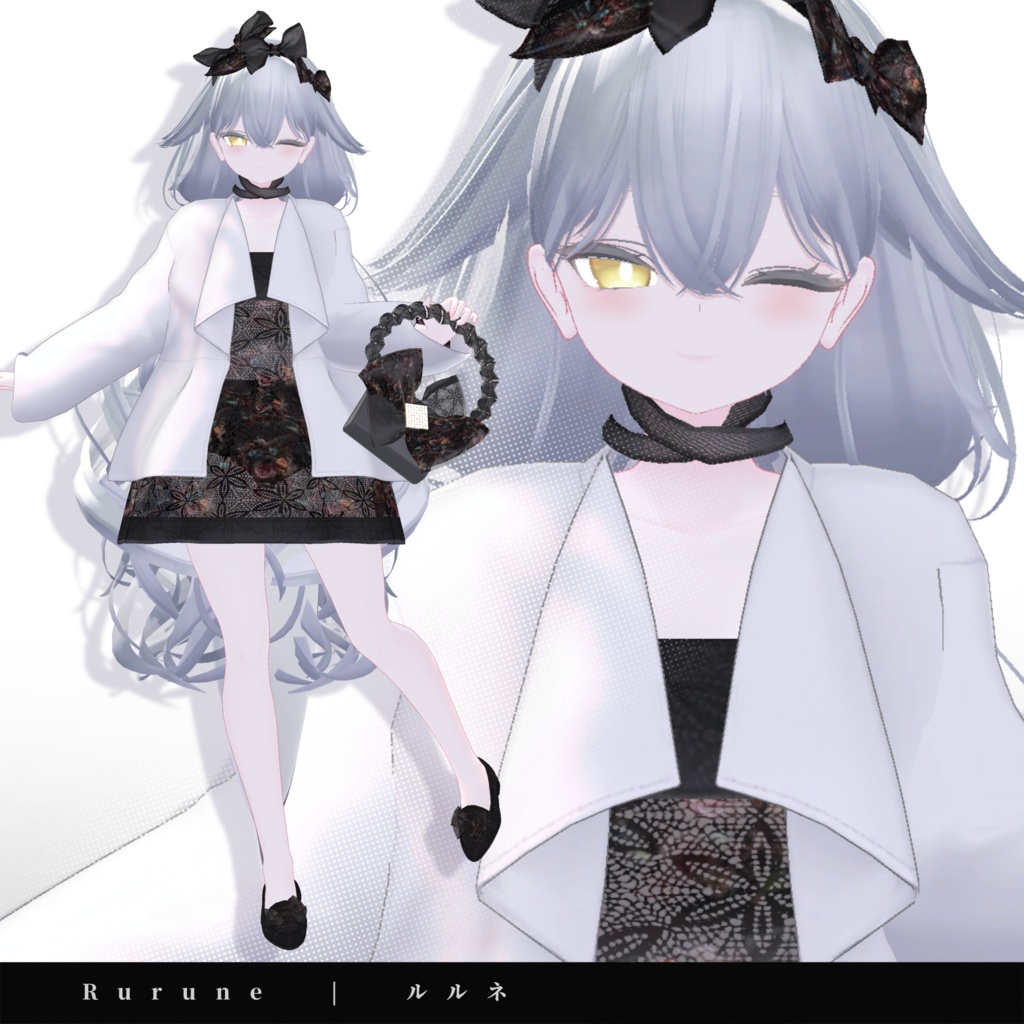 【15アバター対応】ブーケコレクション☆ふんわりリボンローファー【VRC想定衣装】