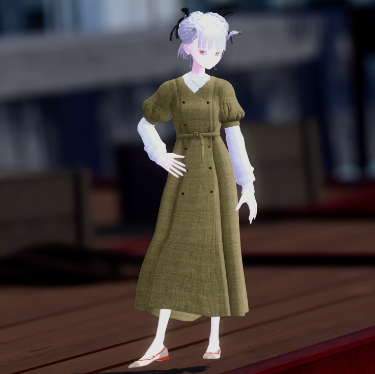 【13アバター対応】アクセサリー感覚♪チェーンつきフラットシアーパンプス【VRC想定衣装】