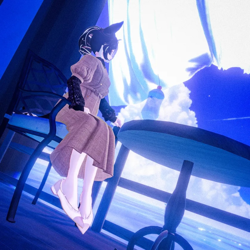 【13アバター対応】アクセサリー感覚♪チェーンつきフラットシアーパンプス【VRC想定衣装】